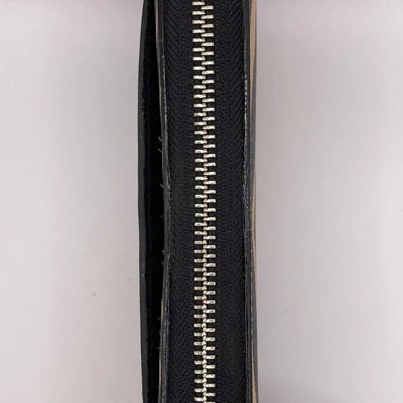 Coach Zebra-Stripe Zip Wallet — Black & Tan - Picture 4 of 12